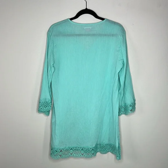 Isaac Mizrahi New York Daisy Crochet Lace Cover Up Tunic size Small - Picture 12 of 13